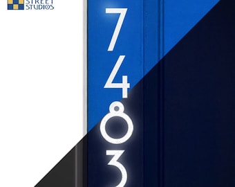 Vertical 10.50" High Reflective Mailbox Numbers Decal, Custom Address Sticker, Personalized Reflective House Number Transfer / #1231R-SN