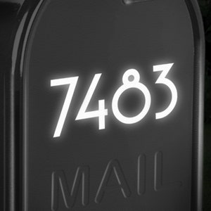 Reflective Mailbox Numbers Decal, Up to 2&quot; High Custom Address Sticker, Personalized Reflective House Numbers Transfer Sheet / #1249R-Single