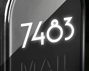 Reflective Mailbox Numbers Decal, Up to 2" High Custom Address Sticker, Personalized Reflective House Numbers Transfer Sheet / #1249R-Single