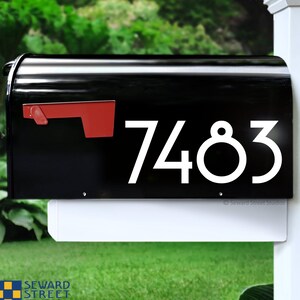 Single Mailbox Numbers Decal, Up to 4" High Custom Address Sticker, Personalized House Numbers, Address Transfer / #1229-Single