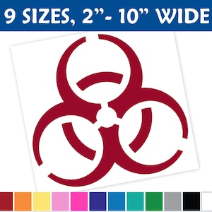 Biohazard Symbol Decal, Biohazard Helmet Sticker, Biohazard Symbol Motorcycle Transfer, Bio Hazard Window Icon / #1332-Sizes