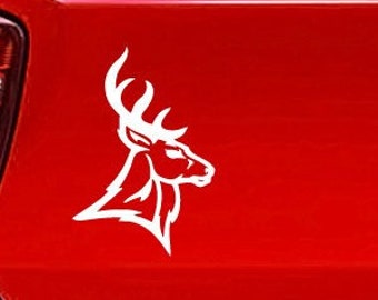 Deer Head Decal, Deer Hunting Sticker, Stag Head Laptop Decal, Buck Deer Car Window Sticker / 5.25"h x 3.75"w - #589