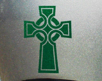 Reflective Celtic Cross Sticker Decals - 3 Piece Set For Bike Helmets & Safety 2 thumbnail image