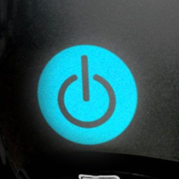 Power Symbol Reflective Decal, Power Button Motorcycle Sticker, Computer On Off Helmet Transfer, Technology Geek Nerd / 2"h x 2"w - #079R
