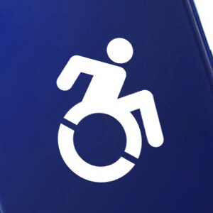 Modern Disabled Symbol Decal, Wheelchair Access Sticker, ADA Symbol Car ...