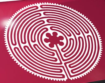 Chartres Labyrinth Decal / Labyrinth Laptop Sticker / Maze Laptop Decal / Chartres Car Sticker / Maze Sticker / 7.50"h x 7.50"w / #147