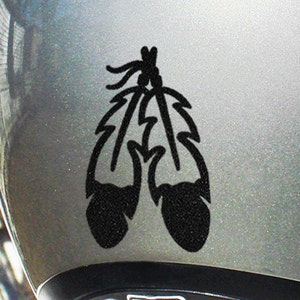 Eagle Feathers Reflective Decal, Two Feathers Bike Reflector Sticker, Bird Feathers Motorcycle Helmet Transfer / 2.50h x 1.50w 472R image 1