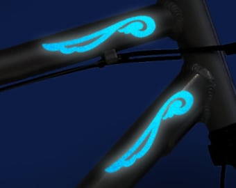 Vintage Filigree Reflective Decals Set, Outdoor Safety Scrollwork Bicycle Frame Stickers Kit, Bike Guard Reflector Transfers Sheet / #804R