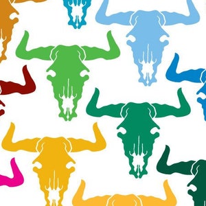 Cow Skull Decal, Buffalo Skull Laptop Sticker, Bison Head Car Sticker, Bull Skull Decal, Cow Skull Sticker / 3.25h x 3.75w 467 image 3