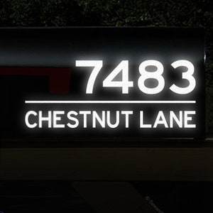 Reflective Mailbox Address Decal, Custom Street Name Sticker, Personalized House Numbers, Address Transfer / 4" h x 10" w - #1277R