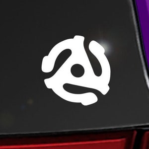 45 Adapter Vinyl Decal, Record Insert Car Window Sticker, 45 Rpm ...