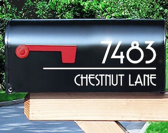 Mailbox Address Decal, Custom Street Name Sticker, Personalized House Numbers, Address Transfer / 4" h x 10" w - #1274