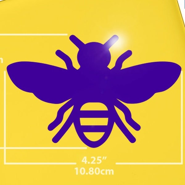 Bumblebee Decal, Honey Bee Laptop Sticker, Cute Garden Insect Car Window Decal, Queen Bumble Bee Auto Transfer / 2.75"h x 4.25"w - #1270