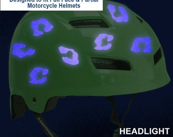 Leopard Spots Reflective Decal Set, Leopard Prints Motorcycle Helmet Sticker Kit, Leopard Spots Bike Transfers Sheet / #921R