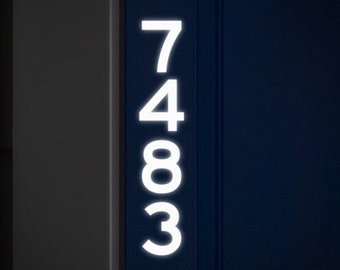 Vertical 10.50" High Reflective Mailbox Numbers Decal, Custom Address Sticker, Personalized Reflective House Number Transfer / #1312R