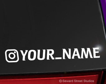 Custom Instagram Name Decal, Online Business Marketing Car Sticker, Personalized Social Media Username Transfer / 1.50"h x up to 11"w -#1227