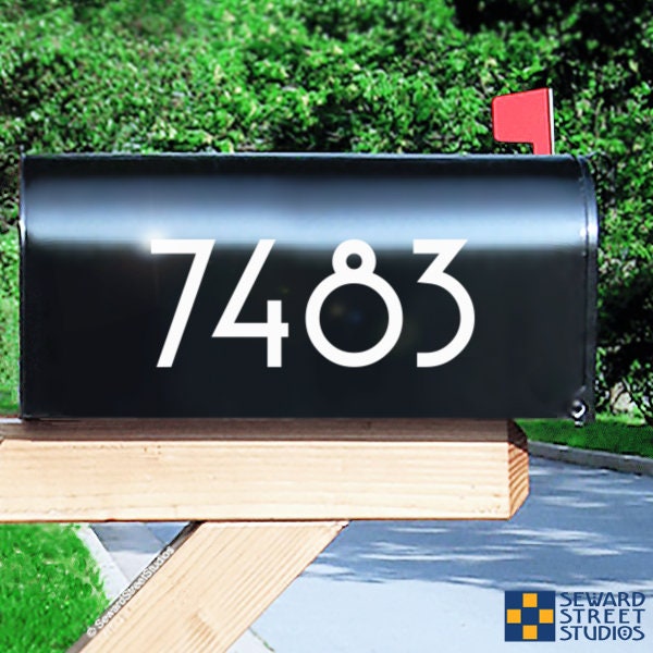 Single Mailbox Numbers Decal, Up to 4" High Custom Address Sticker, Personalized House Numbers, Address Transfer / #1229-Single