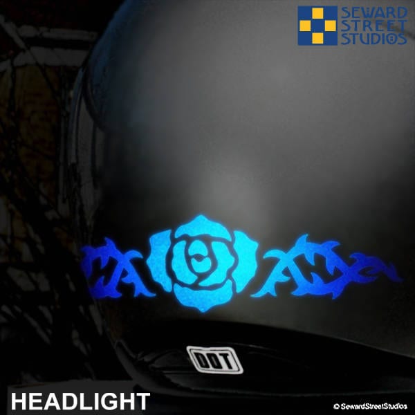 Single Reflective Custom Name Decal Personalized Lettering Motorcycle Helmet Sticker 1230R