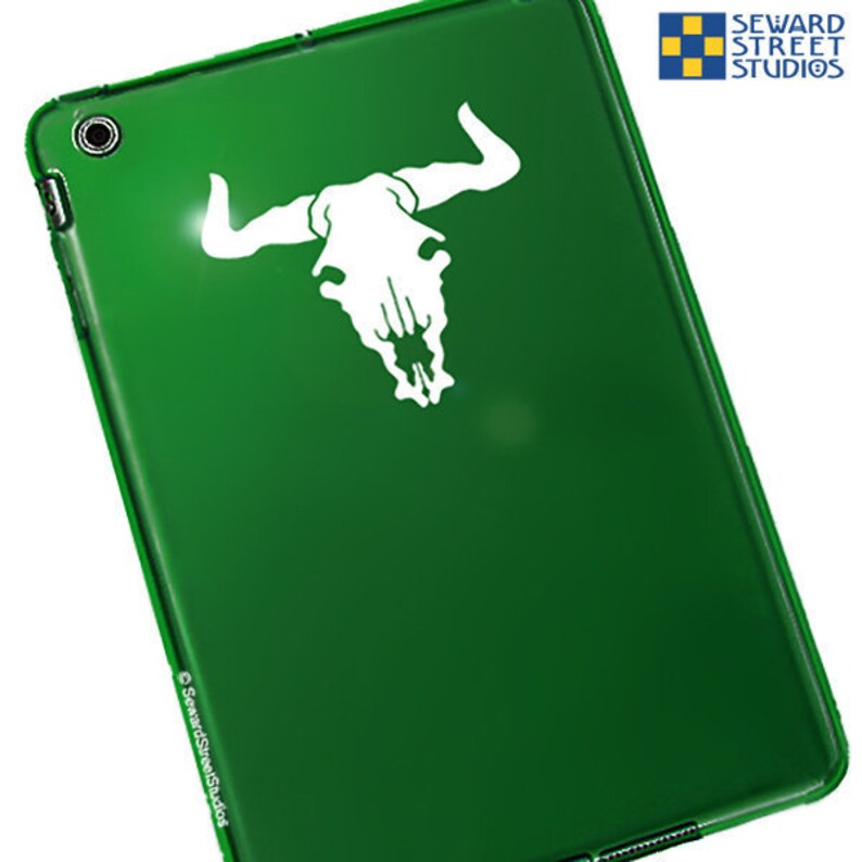 Cow Skull Decal, Buffalo Skull Laptop Sticker, Bison Head Car Sticker, Bull Skull Decal, Cow Skull Sticker / 3.25h x 3.75w 467 image 2