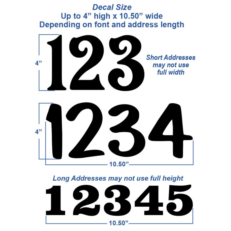 Set of 2 Reflective Mailbox Decals, Up to 4" High Custom Address Number Stickers Kit, Personalized House Numbers Transfers / #1229R-Set image 5