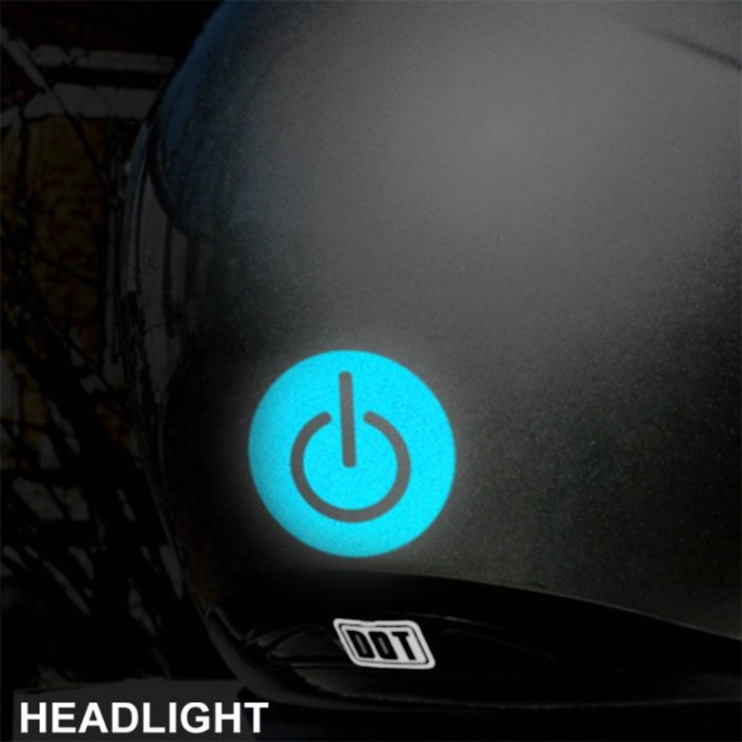 Power Symbol Reflective Decal, Power Button Motorcycle Sticker