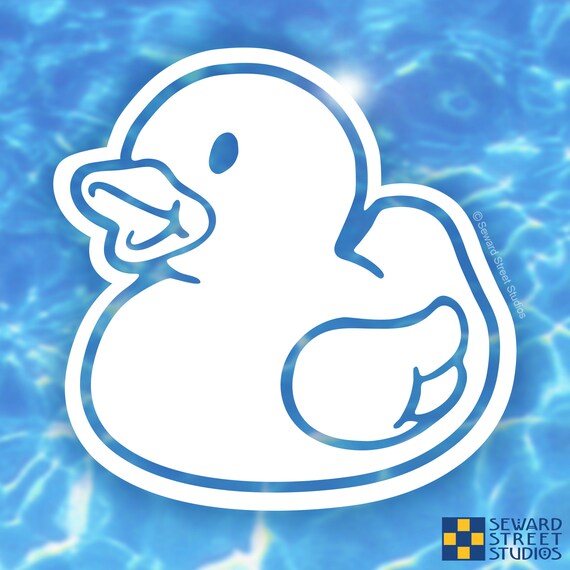 Rubber Duck Decal Cute Bathtime Ducky Laptop Sticker Happy Etsy