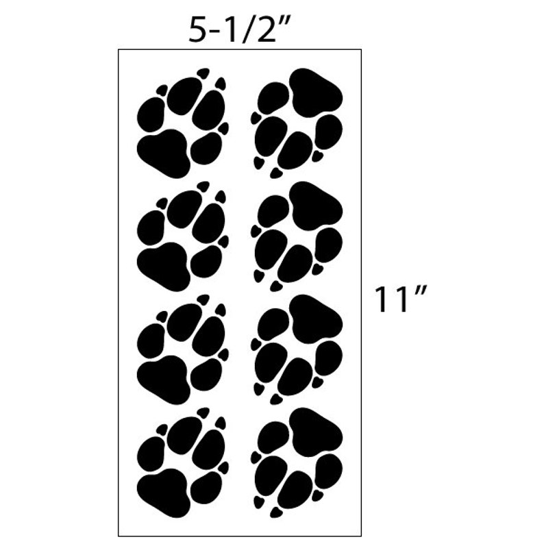 8 Dog Paw Prints Decal Set Pet Tracks Window Sticker Kit Etsy