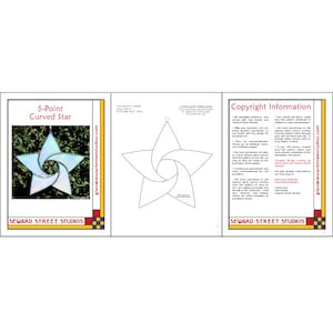 Easy Stained Glass Star Pattern / 5 Point Star Suncatcher PDF / Christmas Star Stain Glass Pattern image 2
