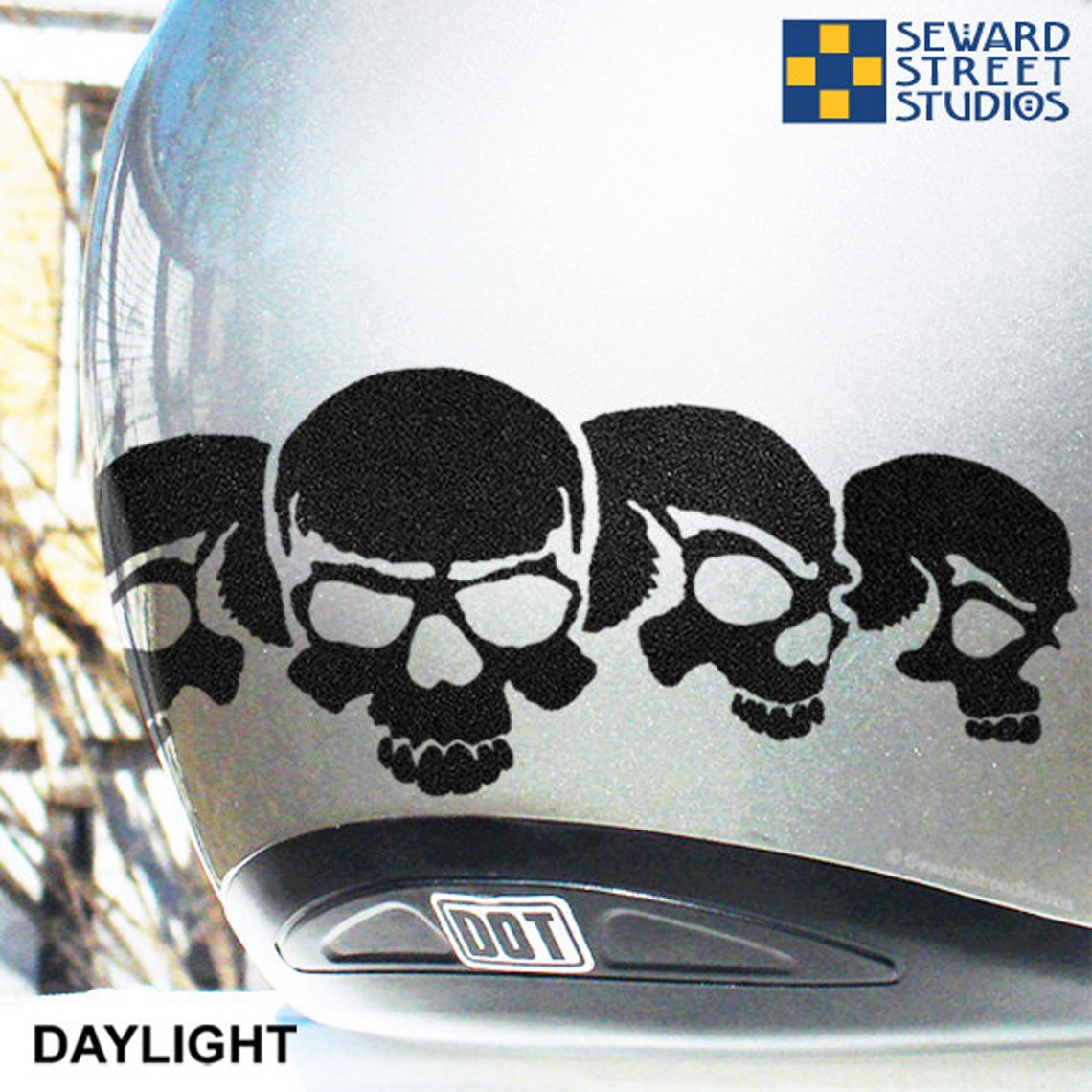 Reflectve Skulls Decal Set Trbal Skull Motorcycle Helmet | Etsy