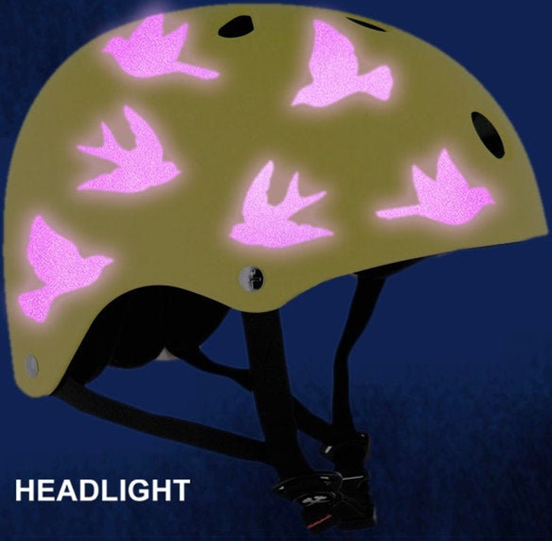 Reflector Flock Motorcycle Decal Kit Bike Helmet Bird Decal Kit #802R Flying Birds Helmet Sticker Kit Reflective Bird Decals