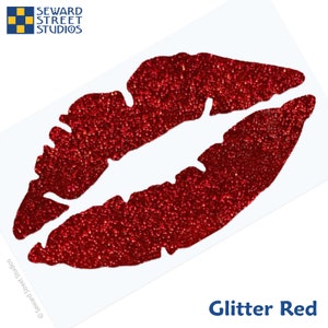 May include: Red glitter lips decal.  Seward Street Studios.