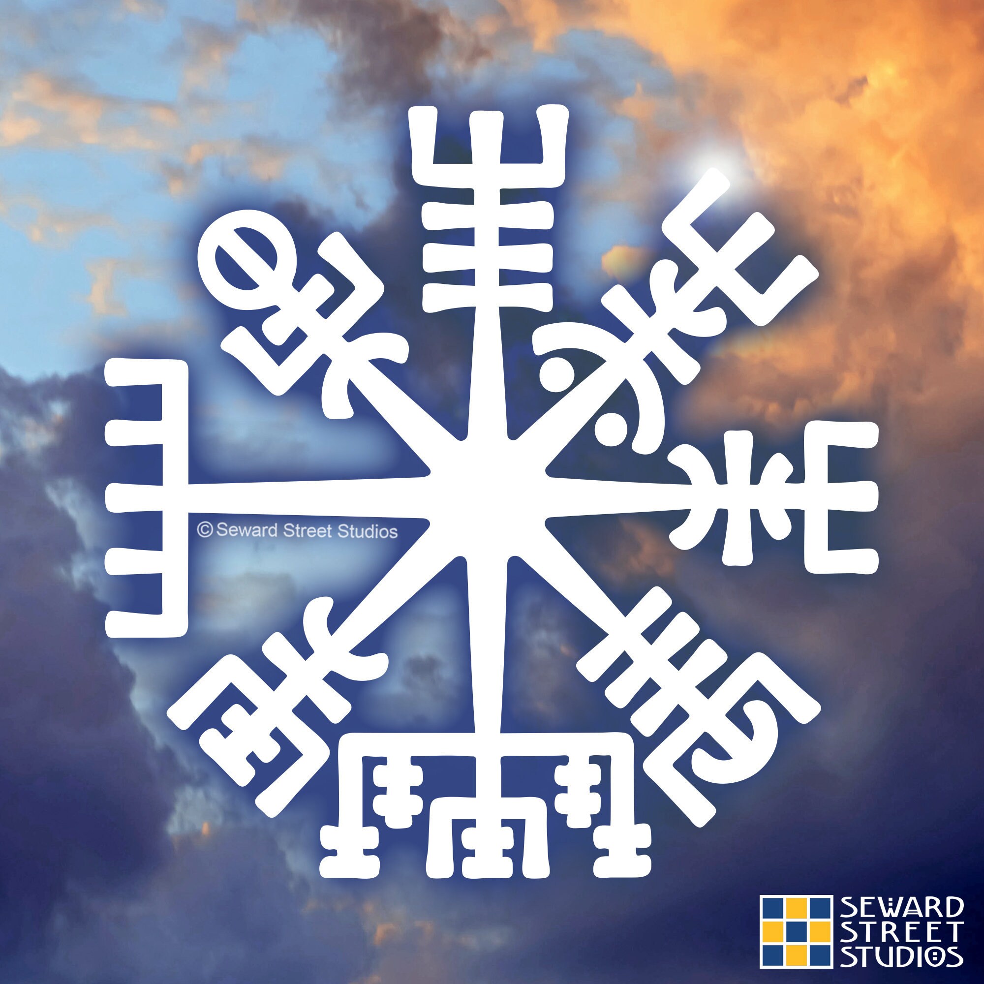 Norse Wayfinder Vegvisir vinyl car decal Free shipping Runes 20+ colors