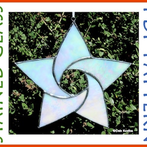 Easy Stained Glass Star Pattern / 5 Point Star Suncatcher PDF / Christmas Star Stain Glass Pattern image 1