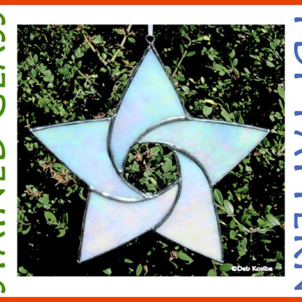 Einfaches Stained Glass Star Muster / 5-Punkt-Stern Suncatcher PDF / Weihnachtsstern Stain Glass Pattern