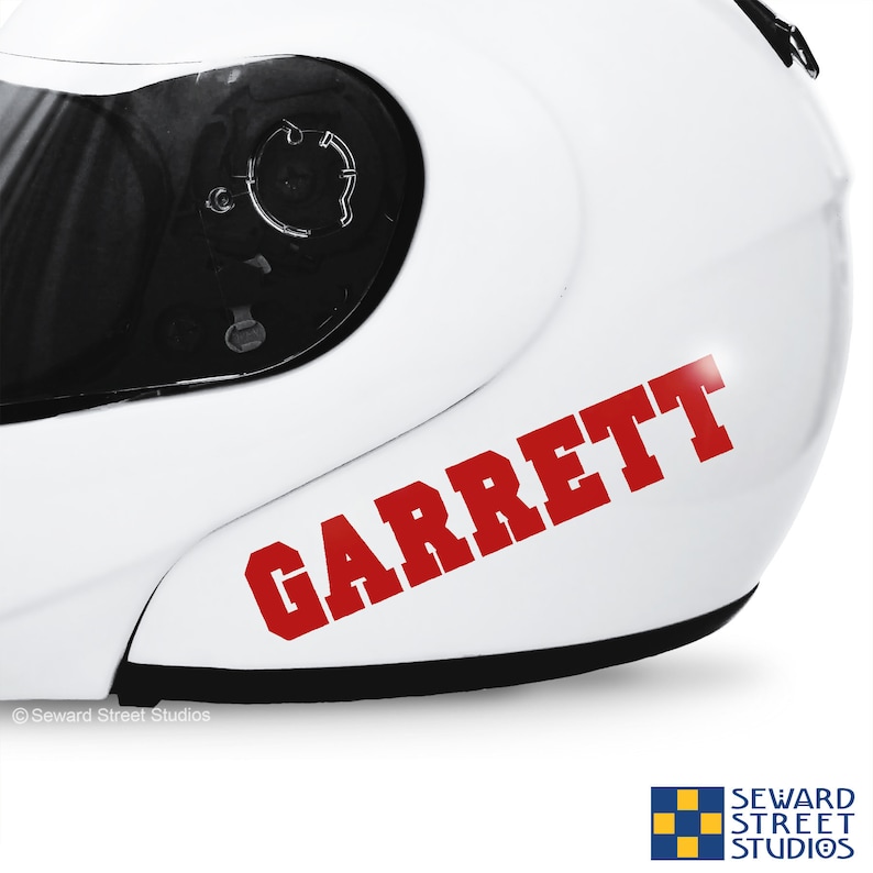 Set of 2 Custom Name Decals Personalized Motorcycle Helmet Etsy