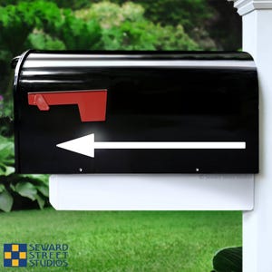 Set of 2 Mailbox Arrow Decals, Two Outdoor Arrow Stickers / 1.25" h x 10" w - #1362