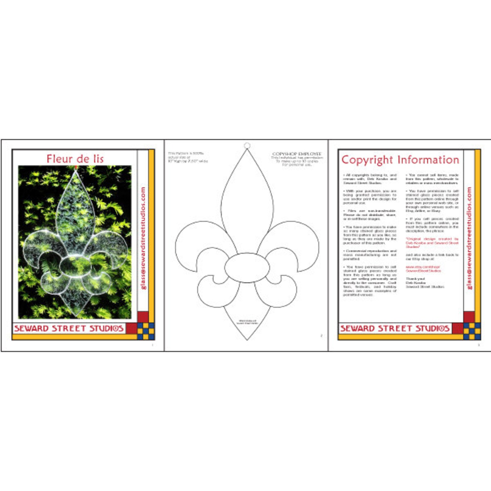 Easy Fleur De Lis Stained Glass Pattern Simple Stain Glass Etsy