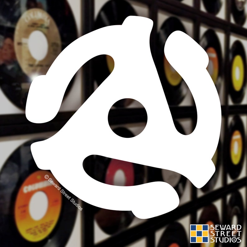 45 Adapter Vinyl Decal, Record Insert Car Window Sticker, 45 Rpm ...