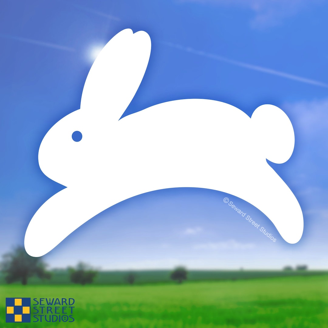 Tiny Bunny Decal, Hopping Rabbit Phone Sticker, Cute Cottontail Tablet ...