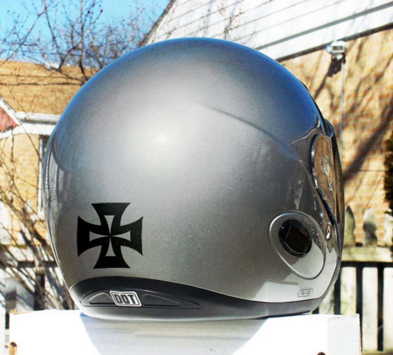 Iron Cross Reflective Decal Malta Cross Motorcycle Helmet Etsy