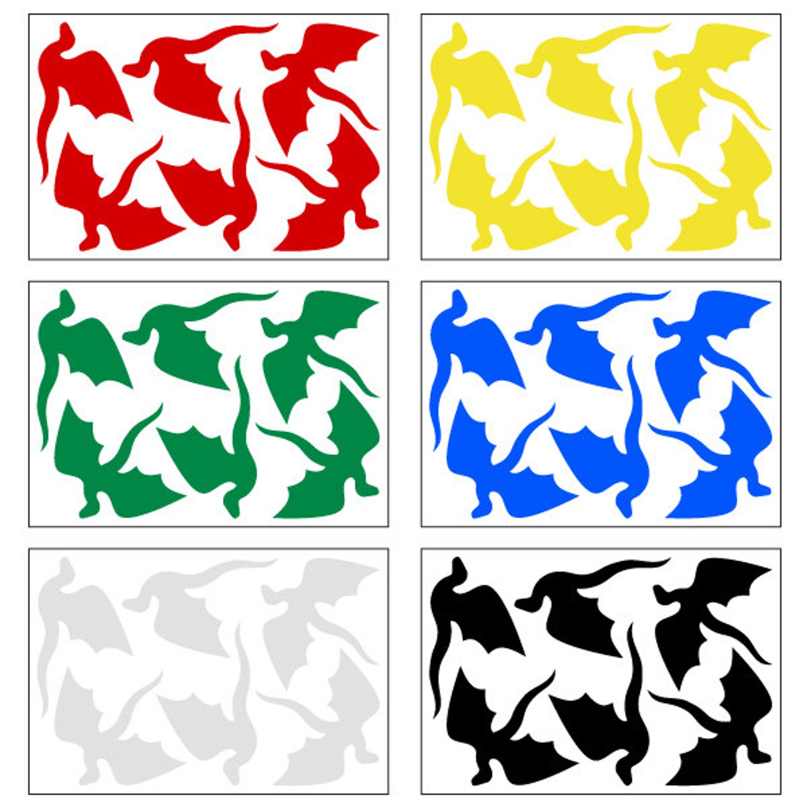 Reflective Dragons Decal Set Bike Helmet Safety Reflector Etsy