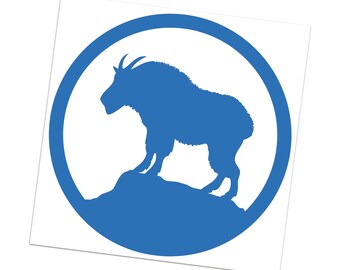 Mountain Goat Decal, Rocky Mountain Goat Car Window Sticker, Wild Alpine Antelope Laptop Transfer  #826