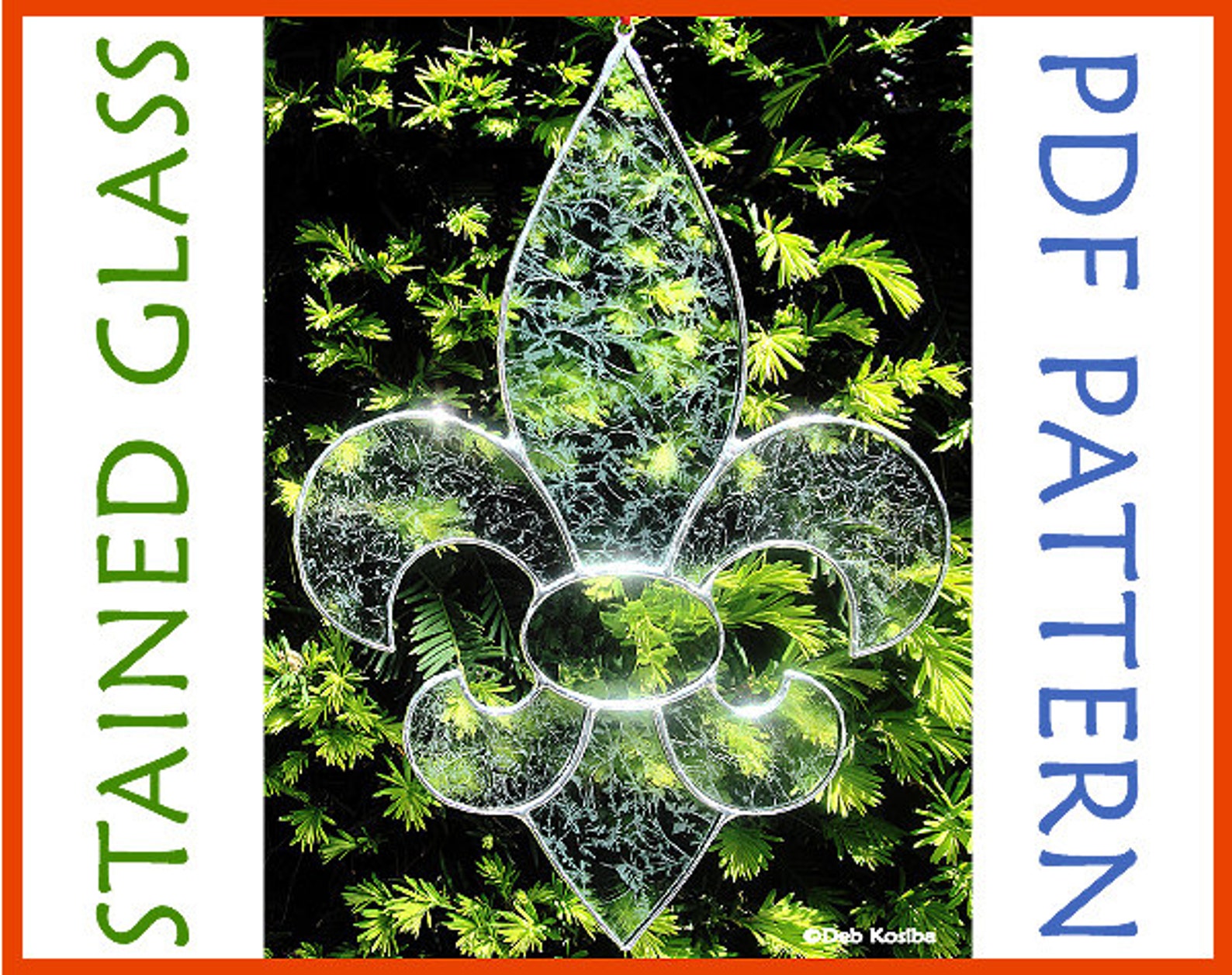 Easy Fleur De Lis Stained Glass Pattern Simple Stain Glass Etsy
