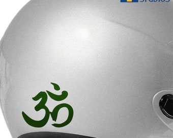Om Symbol Reflective Decal, Ohm Motorcycle Helmet Reflector Sticker, Aum Bike Transfer / 2"w x 1.75"h - #898R