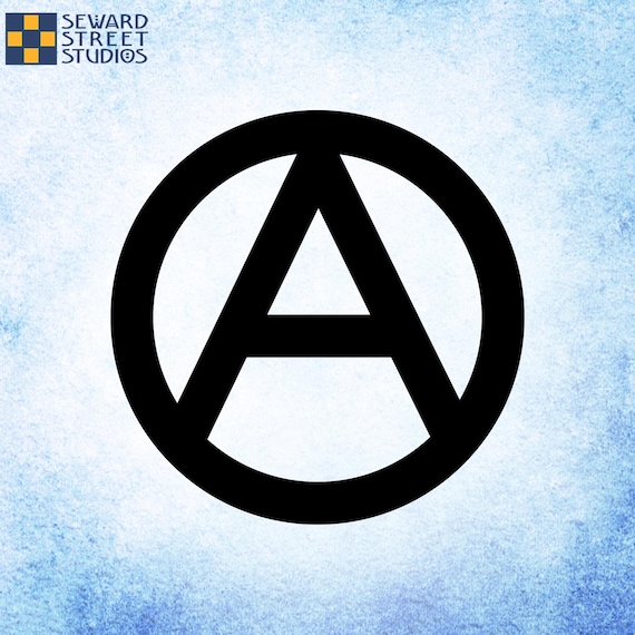 Anarchy Symbol Decal, Anarchist Circle-A Sticker, Anti-Fascist Punk Helmet Transfer #1396