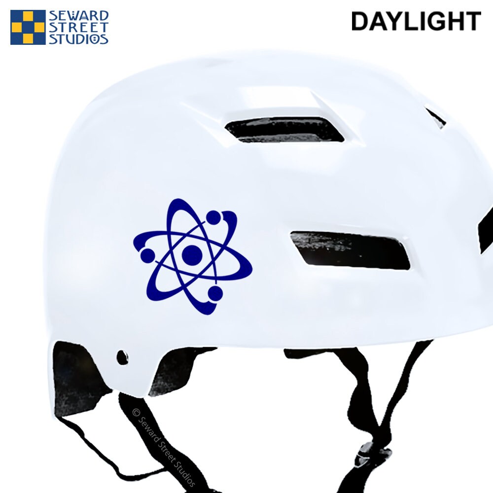 Purple Atom Symbol Reflective Decal, Atomic Motorcycle Helmet Reflector ...