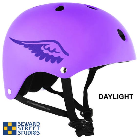 Purple reflective flame helmet decals Fire reflector stickers bike