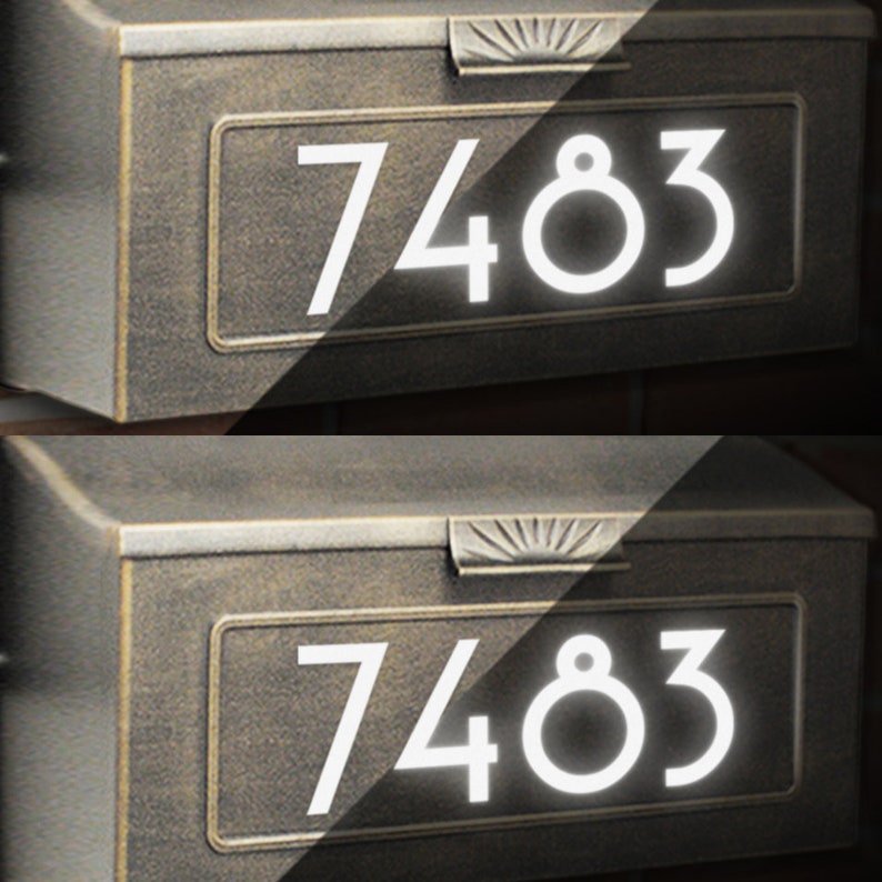 Set of 2 Reflective Mailbox Numbers Decals up to 3 High Etsy