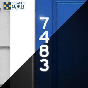 Vertical 10.50" High Reflective Mailbox Numbers Decal, Custom Address Sticker, Personalized Reflective House Number Transfer / #1312R