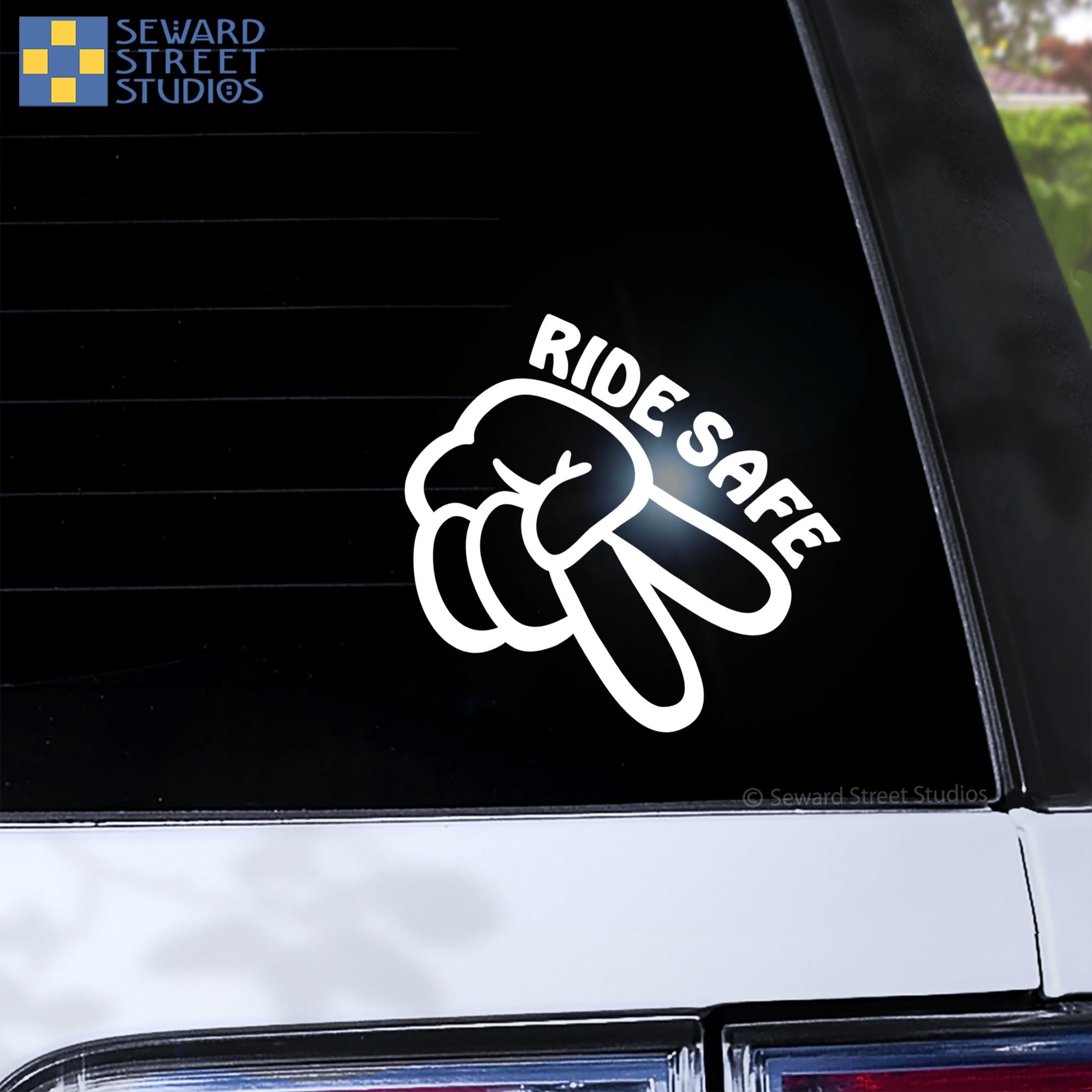 Two Hand Control Sticker Ride Safe Motorcycle Hand Wave Decal, Biker 2 Fingers Signal Sticker ...